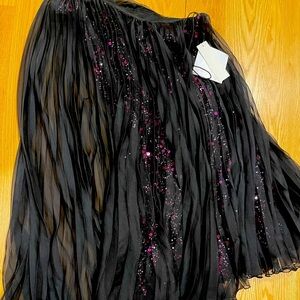 Badgley Mischka Black and Pink One Shoulder Dress